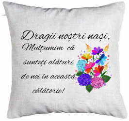 Perna Decorativa pentru Nasi 1 40x40 cm Alb Murdar Husa Detasabila Burduf 