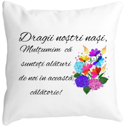 Perna Decorativa pentru Nasi 1 40x40 cm Alba Mata Husa Detasabila Burduf 