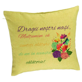 Perna Decorativa pentru Nasi 2 40x40 cm Verde Husa Detasabila Burduf 