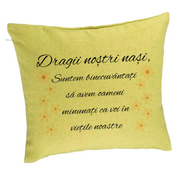Perna Decorativa pentru Nasi 3 40x40 cm Verde Husa Detasabila Burduf