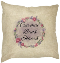 Perna Decorativa pentru Soacra 1 40x40 cm Husa Detasabila Burduf 
