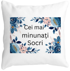Perna Decorativa pentru Socri 1 40x40 cm Alba Mata Husa Detasabila Burduf 