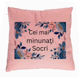 Perna Decorativa pentru Socri 1 40x40 cm Roz Husa Detasabila Burduf 