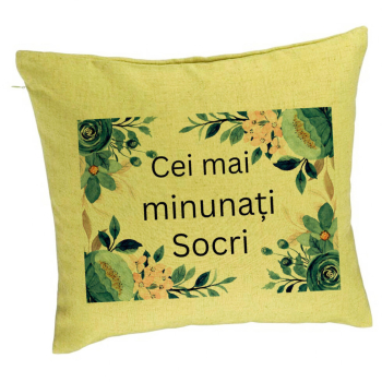 Perna Decorativa pentru Socri 1 40x40 cm Verde Husa Detasabila Burduf 