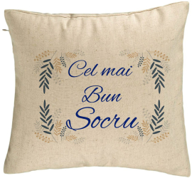 Perna Decorativa pentru Socrul 1 40x40 cm Bej Husa Detasabila Burduf 