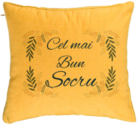 Perna Decorativa pentru Socrul 1 40x40 cm Galben Husa Detasabila Burduf 