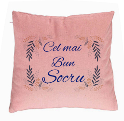 Perna Decorativa pentru Socrul 1 40x40 cm Roz Husa Detasabila Burduf 
