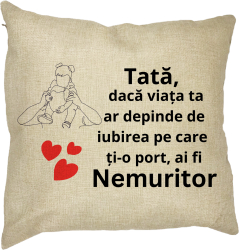 Perna Decorativa pentru Tata 1 40x40 cm Husa Detasabila Burduf 