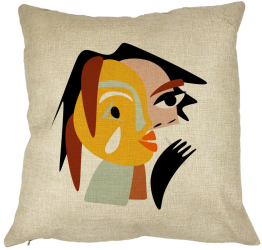 Perna Decorativa Picasso style 2 40x40 cm Husa Detasabila Burduf 