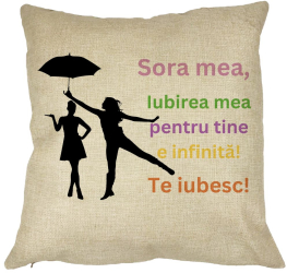 Perna Decorativa Sora mea 3 40x40 cm Husa Detasabila Burduf 