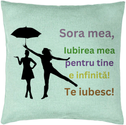 Perna Decorativa Sora mea 3 40x40 cm Verde Menta Husa Detasabila Burduf