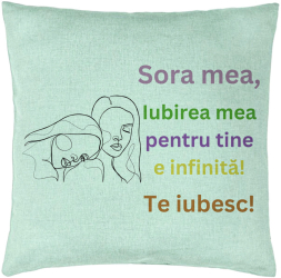 Perna Decorativa Sora mea 6 40x40 cm Verde Menta Husa Detasabila Burduf 