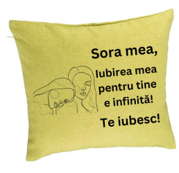 Perna Decorativa Sora mea 7 40x40 cm Verde Husa Detasabila Burduf 