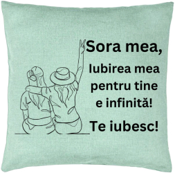 Perna Decorativa Sora mea 8 40x40 cm Verde Menta Husa Detasabila Burduf 