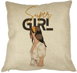 Perna Decorativa Super Girl 40x40 cm Husa Detasabila Burduf 