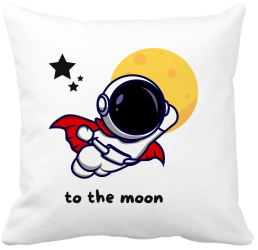 Perna Decorativa To the Moon 40x40 cm Alba Mata Husa Detasabila Burduf 