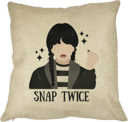 Perna Decorativa Wednesday Addams 6 40x40 cm Husa Detasabila Burduf 