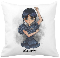 Perna Decorativa Wednesday Addams Dancing Hands 2 40x40 cm Alba Mata Husa Detasabila Burduf 