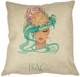 Perna Decorativa Zodia Rac 40x40 cm Husa Detasabila Burduf 