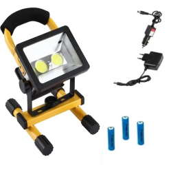 Proiector LED 30W - priza 12V maner prindere certificare IP65 plus 3 acumulatori inclusi 