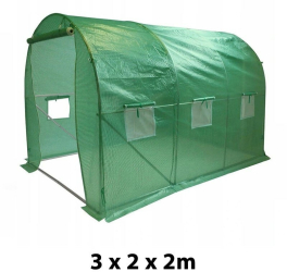 Sera tip tunel 3x2x2 m cadru metalic 6 ferestre 