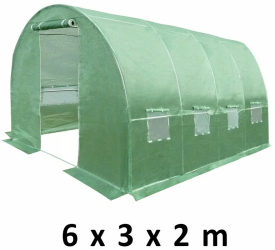 Sera tip tunel 6x3x2 m cadru metalic 8 ferestre Verde 