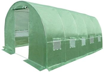 Sera tip tunel 8x3x2 m cadru metalic 10 ferestre Verde