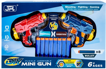Set 2 pistoale demontabile cu gloante si tinta 7Toys 