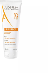 Lotiune hidratanta pentru corp cu protectie solara foarte ridicata Protect locion solar SPF50 A-Derma 250 ml 