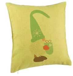 Perna Decorativa cu tematica de Craciun Gnom 4 40x40 cm Verde Husa Detasabila Burduf 