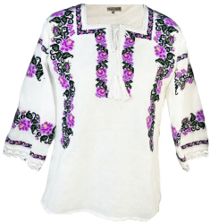 Bluza dama casual R 124 marime 2XL alb/mov 