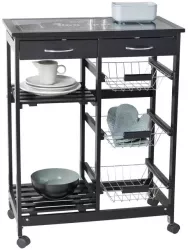 Mini bar polite si sertare negru MDF 67 x 86 5 x 35 cm Wenko Bon Appetit 54128100