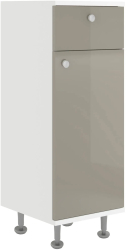 Corp Baie haaus Zaria 1 Sertar 1 Usa Gri Lucios/Alb MDF L 30 x l 35 x H 85 cm 
