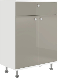 Corp Baie haaus Zaria 1 Sertar 2 Usi Gri Lucios/Alb MDF L 60 x l 35 x H 85 cm 