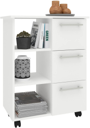 Corp Mobil haaus Loma 3 Sertare 3 Rafturi Alb 64 x 35 x 85 cm 