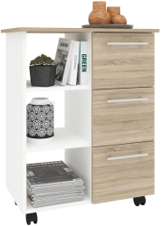 Corp Mobil haaus Loma 3 Sertare 3 Rafturi Stejar Sonoma/Alb 64 x 35 x 85 cm 