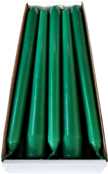 set 10 lumanari conice pentru sfesnic 24 cm verde