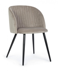 Set 2 scaune catifea bej Queen 53x57x81.5 cm 