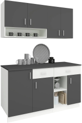 Set Bucatarie haaus Berna Antracit/Alb L 140 cm 
