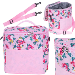 Geanta Termo -Izolanta De Plaja Sau Camping 11l Roz Model Floral 