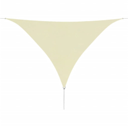 Parasolar din Tesatura Oxford Triunghiular Rezistent la Apa Protectie UV Dimensiuni 5x5x5 m Culoare Crem 