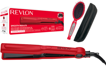 Placa de indreptat parul Revlon Smooth Results RVST2176GPE temperatura pana la 200 grade husa si perie de par Revlon cadou 