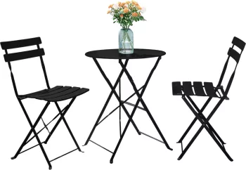 Set gradina 1+2 negru otel OBAX Sani 