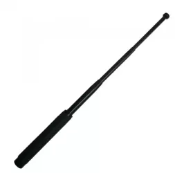 Baston telescopic din otel 64 cm 4 sectiuni negru maner husa prindere P2 