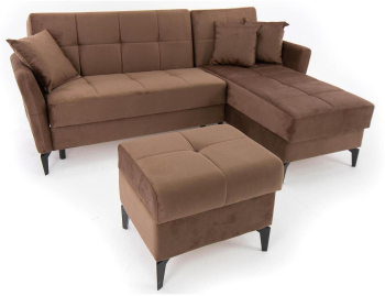 Coltar extensibil Levy cu cadou taburet Levy 230 cm maro 