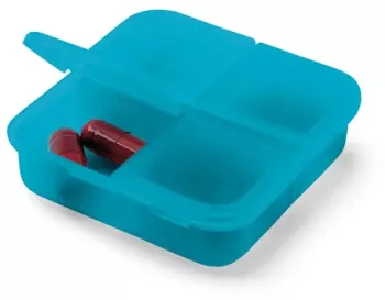 Cutie separator de pastile pentru varstnici alabstru semitranspaarent 4 compartimente 6/6/2 