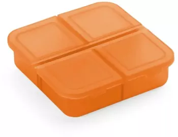 Cutie separator de pastile pentru varstnici portocaliu semitranspaarent 4 compartimente 6/6/2 