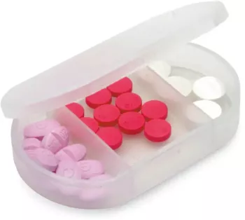 Cutie separator de pastile si medicamente pentru varstnici gri 3 compartimente 6/4/1 cm 