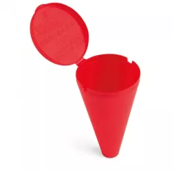 Scrumiera de plaja cu capac si sistem de separare a particulelor 67 x 115 mm rosu