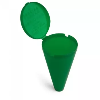 Scrumiera de plaja cu capac si sistem de separare a particulelor 67 x 115 mm verde
